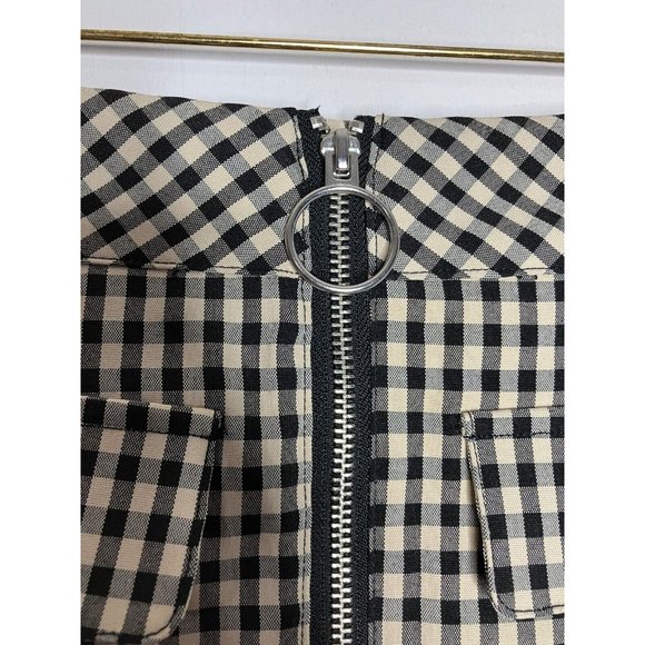 Urban Outfitters Women's Small Gingham Plaid Black & Beige Skirt - Picture 3 of 8